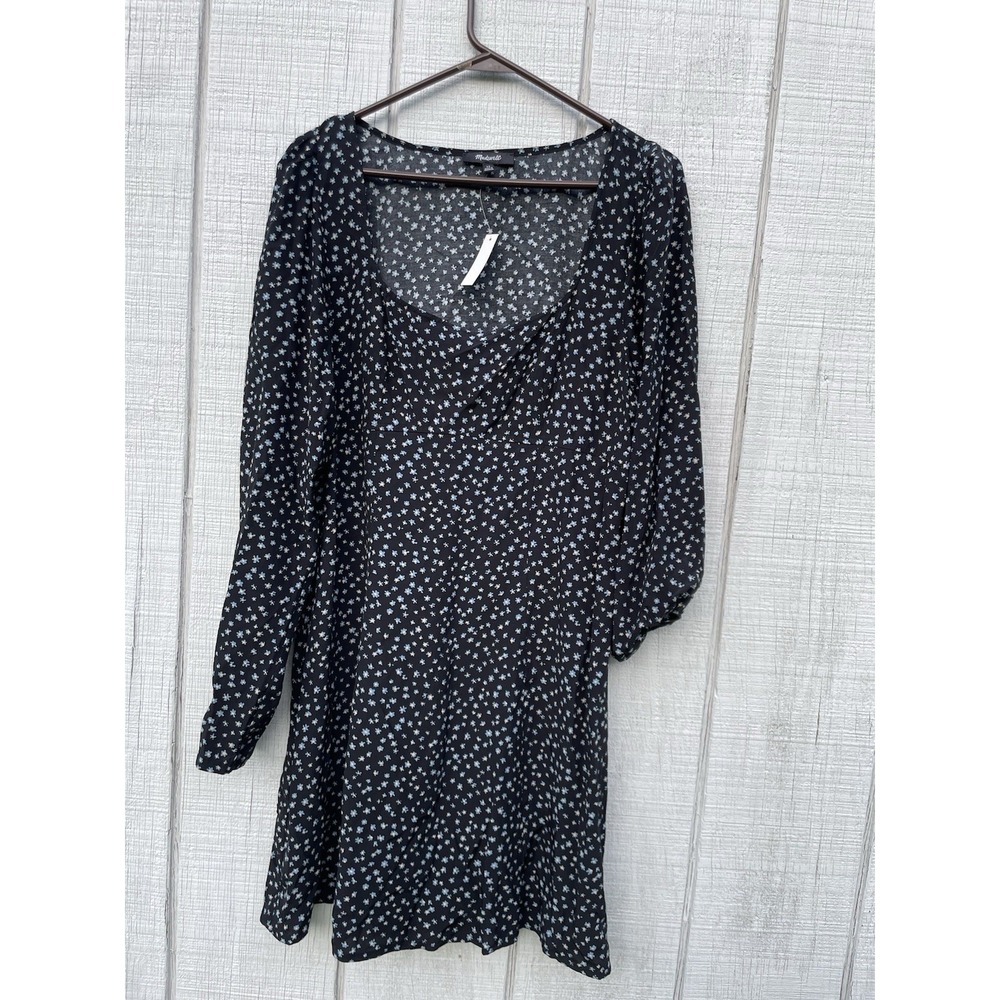 Madewell Blue Mini Floral Midi Dress